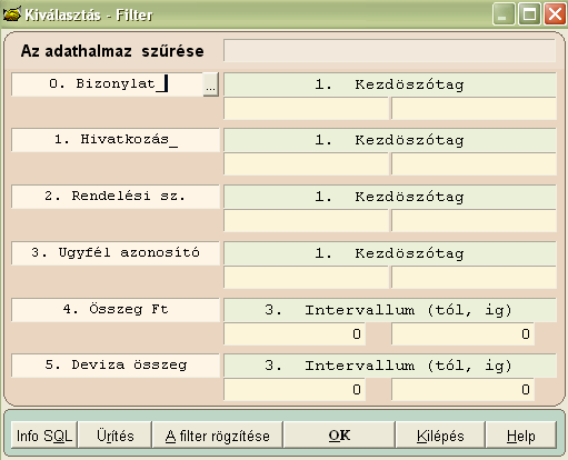 Táblázatok adatainak a szőrése (szőrıfeltétel megadása) Minden táblázat rendelkezik szőrési leheıségekkel.