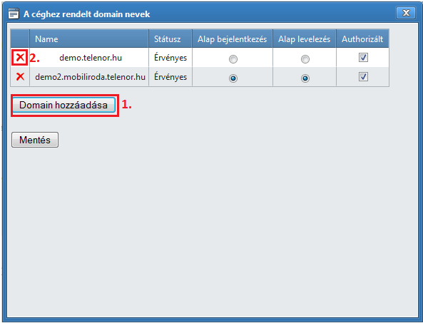 Ha cégünk több domainnel is rendelkezik, a következő paramétereket állíthatjuk be: Alap bejelentkezés: A cég alapértelmezett bejelentkezési beállításait választhatjuk ki.