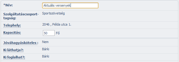 A mentés gombra nyomva lehet véglegesíteni a szolgáltatáscsoport beállításait. Minden beállítás módosítható a későbbiek folyamán is.