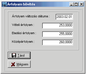 63 Cash 2000 Az ablakba gépeljük be az adott gazdasági eseményben részt vevő bankot, majd <Tárol> gombot használva véglegesítsük az új adatot.