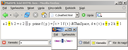 Az XHTML Ezt követően pedig már egy hagyományos XHTML oldalszerkezettel találjuk szembe magunkat, melynek <body> törzsében a bemutatott módon bárhol elhelyezhetők a matematikai képletek.