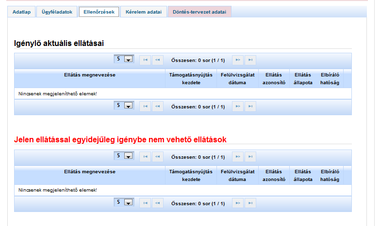 Az ellenőrzések között találunk tiltó jellegűeket piros színnel jelöltek -, és olyanokat, amelyek tájékoztatásként szolgálnak. Minden ellátásnál más.