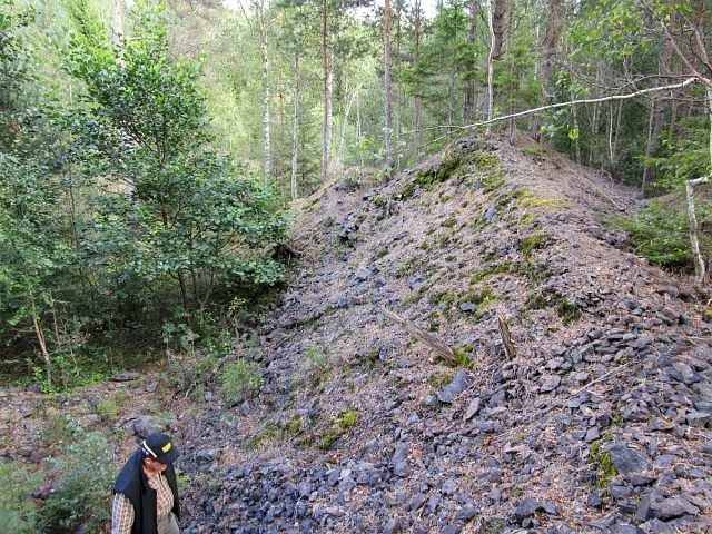 Ezután átmentünk az onnan kb. 1 km-re lévő Vassviken-bányát megkeresni, de elsőre nem is találtuk meg, csak egy újbóli nekifutásra fedeztük fel, a főút közvetlen közelében.