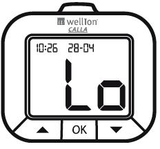 Wellion CALLA Light Hibajelzések E 5 A készülék sérült forduljon a készülék forgalmazójához Akkumulátor gyenge cserélje ki az elemeket A mérés mérési hőmérsékleten kívül történt Vigye a készüléket 10
