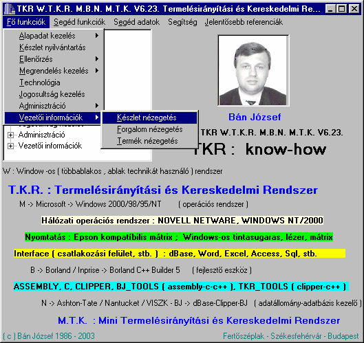 - 98-14. Vezetıi információk : 14.1. Készlet nézegetés : A Készletekrıl lehet itt szinte mindent nézegethetı ill.