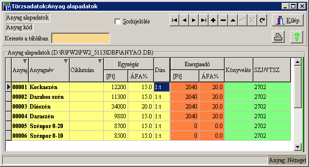 METRISoft KFT PortaWin (PW2) Jármű mérlegelő program 14/5 Hmvhely Jókai u.30. Számlázás: Energiaadó funkciók kezelése A lehúzó gombbal előbukkanó három lehetőség egyikét kell kiválasztani.