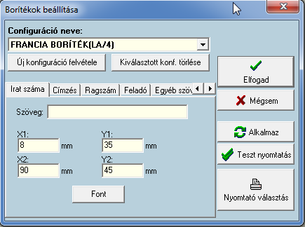 18.1Számítógéptől függő nyomtatási beállítások használata A WinPA Postázó és Iktató rendszer a nyomtatvány beállításokat a szoftver indítási könyvtárában lévő winpaforms.ini állományban tárolja.