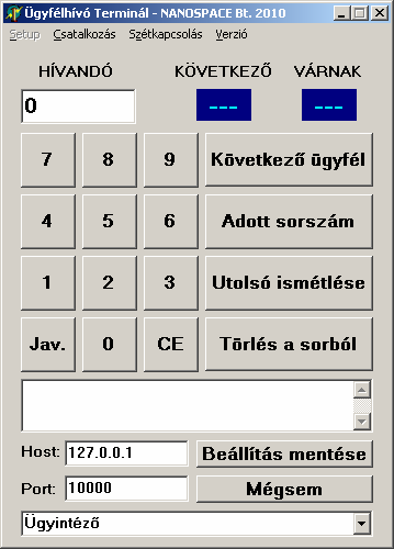 Elsı lépésként a "SETUP" menüpontra kattintva megjelenik egy kis sáv, melybe a jelszót kell írni.