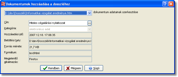 60 Ha több dokumentumot húzott a programba, akkor válassza ki egyenként a legördülő listából, hogy melyik dokumentum címét kívánja megadni.