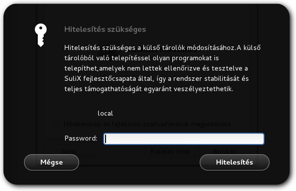 LINUX KLIENSEK KONFIGURÁLÁSA A megjelenő ablakban váltson a Szofverforrások fülre.