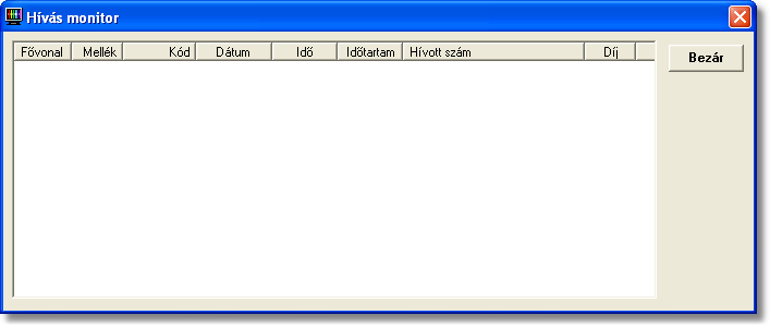 51 WinPCTari súgó 1.3.5.3.2 Szokásos A Szokásos eszköztár megjelenítése vagy elrejtése. 1.3.5.3.3 Adatbázisok Az Adatbázisok eszköztár megjelenítése vagy elrejtése. 1.3.5.4 Monitorozás Nyomonkövetheti a kimenőhívások forgalmát, és ellenőrízheti a rendszer helyes működését.