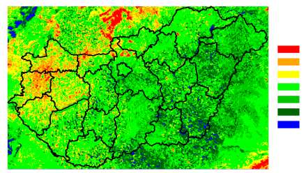 09 +0.10 - +0.19 >+0.20 NDVI különbségtérkép:1. dekád Aug 2001 - Átlag (1991,1993,2000,2001) < -0.3-0.3 - -0.