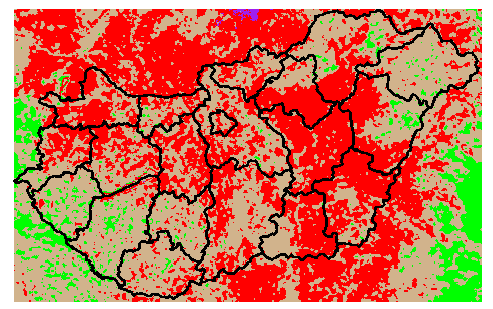 NDVI NDVI NDVI Távérzékeléses aszálymonitoring növényspecifikus NDVI alapján Búza június 2.