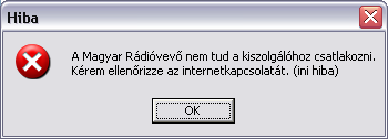 Hibaelhárítás 1) Ezt a hibaüzenetet kapom a program indulásakor. Mit tegyek? A program legfőbb hibája az lehet, hogy nem tudja elérni az internetes szervereket. Ellenőrizze, működik-e az internet.