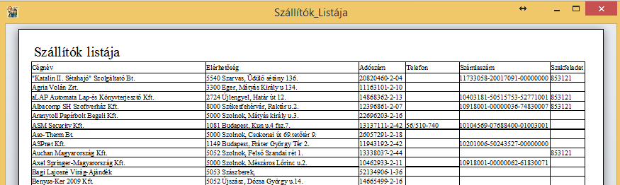 A törzsadatok KEZDETI felvitelére szolgál az importálás excel táblából menüpont.