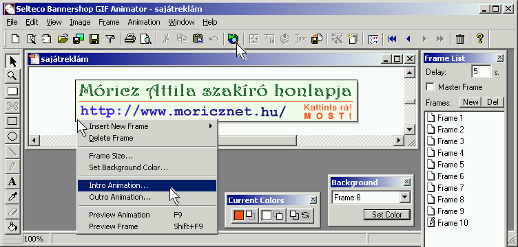 Selteco Bannershop Gif Animator v4.5 Speciális gombok és feliratok Honlap: http://www.selteco.com/... Mérete: 1 681 kb.