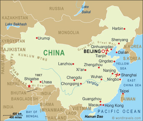 Kína Általános Tájékoztató Államforma: népköztársaság Terület: 9.572.900 négyzetkilométer Földrajzi elhelyezked: Kína Ázsia középső keleti rzét foglalja el.