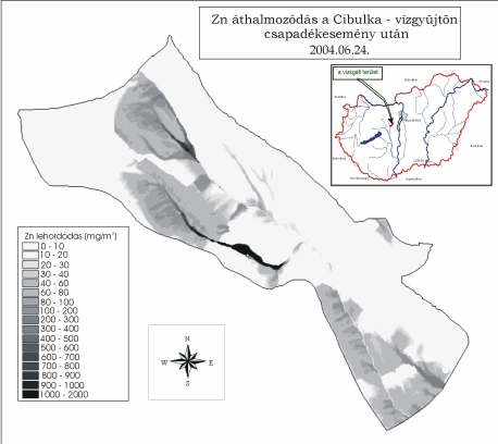 A tápanyagveszteség térképét vizsgálva megállapítható, hogy annak térbeli alakulását nem a kiindulási tápanyag területi eloszlásában fellelhetı különbségek határozzák meg, hanem azt felül rajzolják a