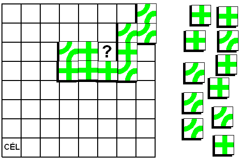 CÉL A SAROK! ( ismertebben: fekete sarok ) A Trax-ból ismert, de egyszínű és közösen használt elemekkel játsszák, 8x8-as táblán.