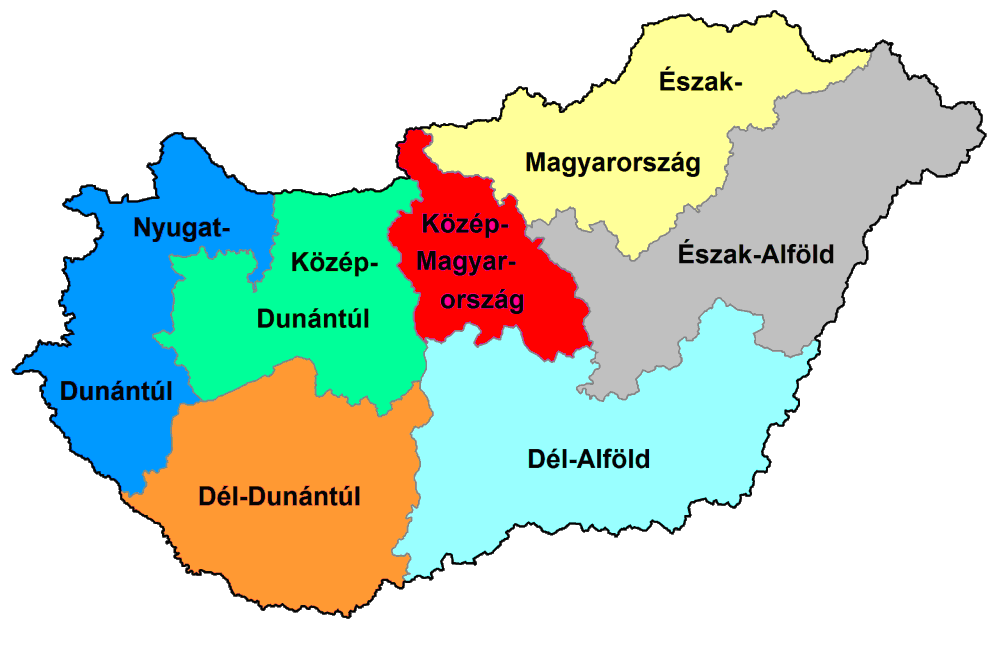 kiemelkedő fontosságú a második szint, a tulajdonképpeni régió, ez nálunk a 7 tervezési-statisztikai régiót jelenti.