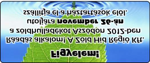 6 ASZÓDI TÜKÖR Gyógyszertári ügyelet szombaton 8-12-ig vasárnap 9.30-11.30-ig páratlan hétvégén (november 24-25., december 8-9.) a Városi Gyógyszertárban (Szabadságtér 2., Tel.