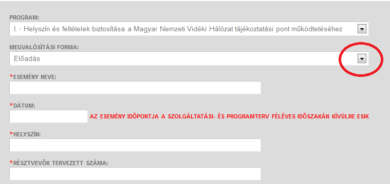 Bejelentkezést követően a nyitólapon található menüpont alatt az gombra történő kattintással történik az aktuális naptári félévre vonatkozó szolgáltatási- és programterv elkészítése és benyújtása.