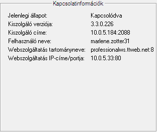 Részletes kapcsolatinformációk megtekintése Jobb klikk a kapcsolatjelző ikonon és válassza a Beállításokat. Bal oldalán a dialógusnak válassza a Kapcsolatinformációkat.