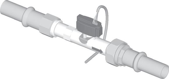 2 Termékleírás EKSRDS1A szivattyúegység Szivattyúegység Ø 22 mm-es rézcsőhöz való illesztékekkel, (Grundfos Solar 25-65 keringtető szivattyúval történő összekötéshez), 2x KFE átmérőjű csap, beépített