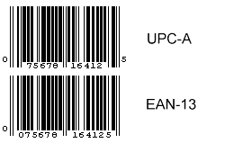 13. ábra: UPC-E vonalkód Az EAN-13 az UPC-A standardon alapul, mely szabványt az International Numbering Association(EAN) in Europe fejlesztett ki.