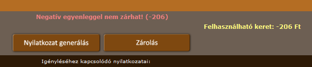 2.10 Zárolás A cafeteria igények rögzítését követően a dolgozónak le kell zárolnia a felvitelt.