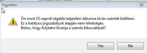 7. TÖBB MODULT ÉRINTŐ VÁLTOZÁS 15 napnál korábbi teljesítési dátumra figyelmeztetés A legjelentősebb változás az, hogy 2008-tól a teljesítést követő 15 napon belül ki kell állítani a számlát.