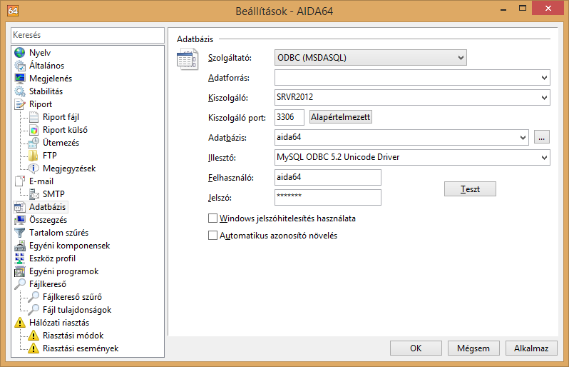 Beállítások 3.7.6.1 MariaDB Az adatbázis létrehozásához és beállításához szükséges információkat a 3.7.5 MySQL fejezet tartalmazza; az ODBC telepítésének leírása pedig a 3.7.5.1 ODBC telepítése című fejezetben található.