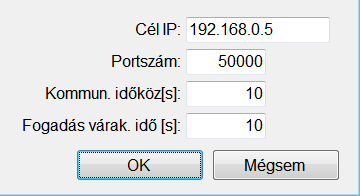 Kommunikáció konfigurációs beállítások 1) Kommunikáció konfigurációs beállítások szerkesztése.