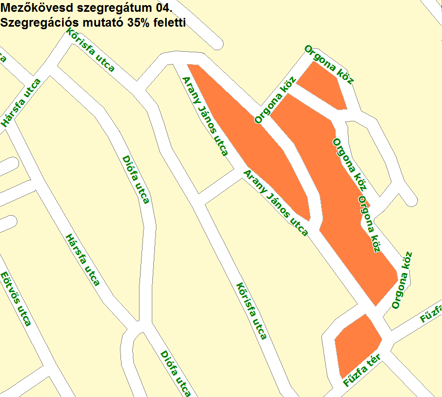 3. szegregátum: Kereszt köz - Madách I. u. - Kereszt köz - Ádám u. - Kereszt köz - Károly u. - Ádám u. - Kereszt köz - Madách I.