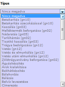 4.5. Műveletek A növényvédő szeres kezelés (permetezés) és a trágyakijuttatás kivételével az adott gazdaságra jellemző technológiai műveleti lista létrehozása az egyes műveletek megnevezésének és