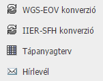 8.7. Publikus funkciók A Segédműveletek/ Publikus funkciók menüben a nem GN felhasználók számára is hozzáférhető modulok találhatók. 8.7.1. Csoportos WGS - EOV koordináta pont konvertálás Lásd a 11.3.