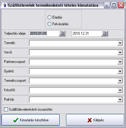 nyomtatott szállítólevelekre is. Természetesen megjelölhető több feltétel is.