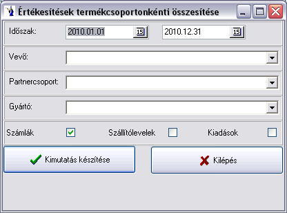 lista tárul Ön elé, melyen dátum mellett a nettó és bruttó érték szerepel, melynek összesített értéke látható a lista alján. Ugyanez vonatkozik a havonkénti és negyedéves bontásban kért listákra is.