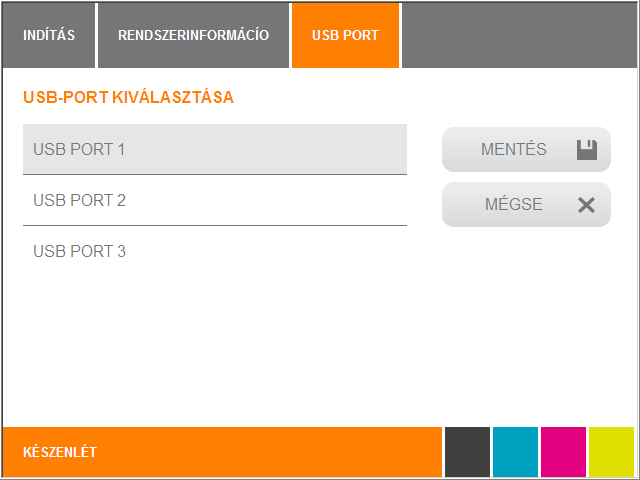 Üzemeltetés 5.3.8 Az USB-port megváltoztatása Ha valamely nyomtató USB-porton keresztül lett telepítve, az USB-001 van hozzárendelve.