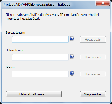 Telepítés Az alábbi párbeszédablak jelenik meg: 66. ábra PrintJet ADVANCED Böngésző 19 A PrintJet ADVANCED hozzáadásához kattintson a [Hozzáadás...] gombra.