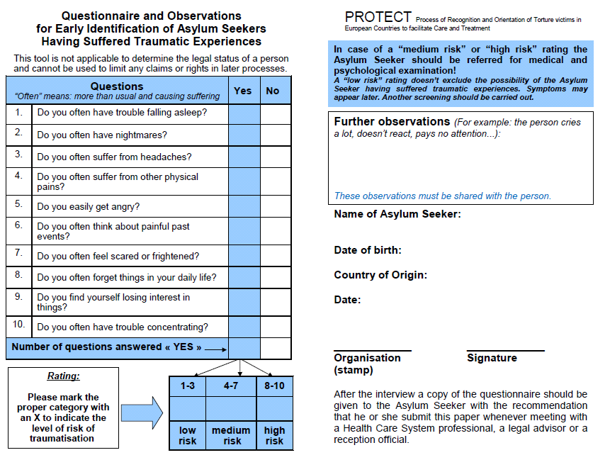 PROTECT Process of Recognition and Orientation of