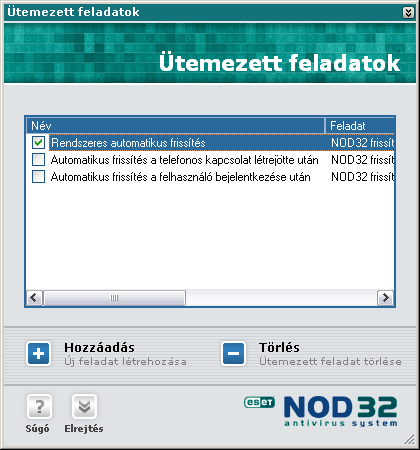 1. Adjunk hozzá egy új ütemezett feladatot a Hozzáadás gombra kattintva! 2.