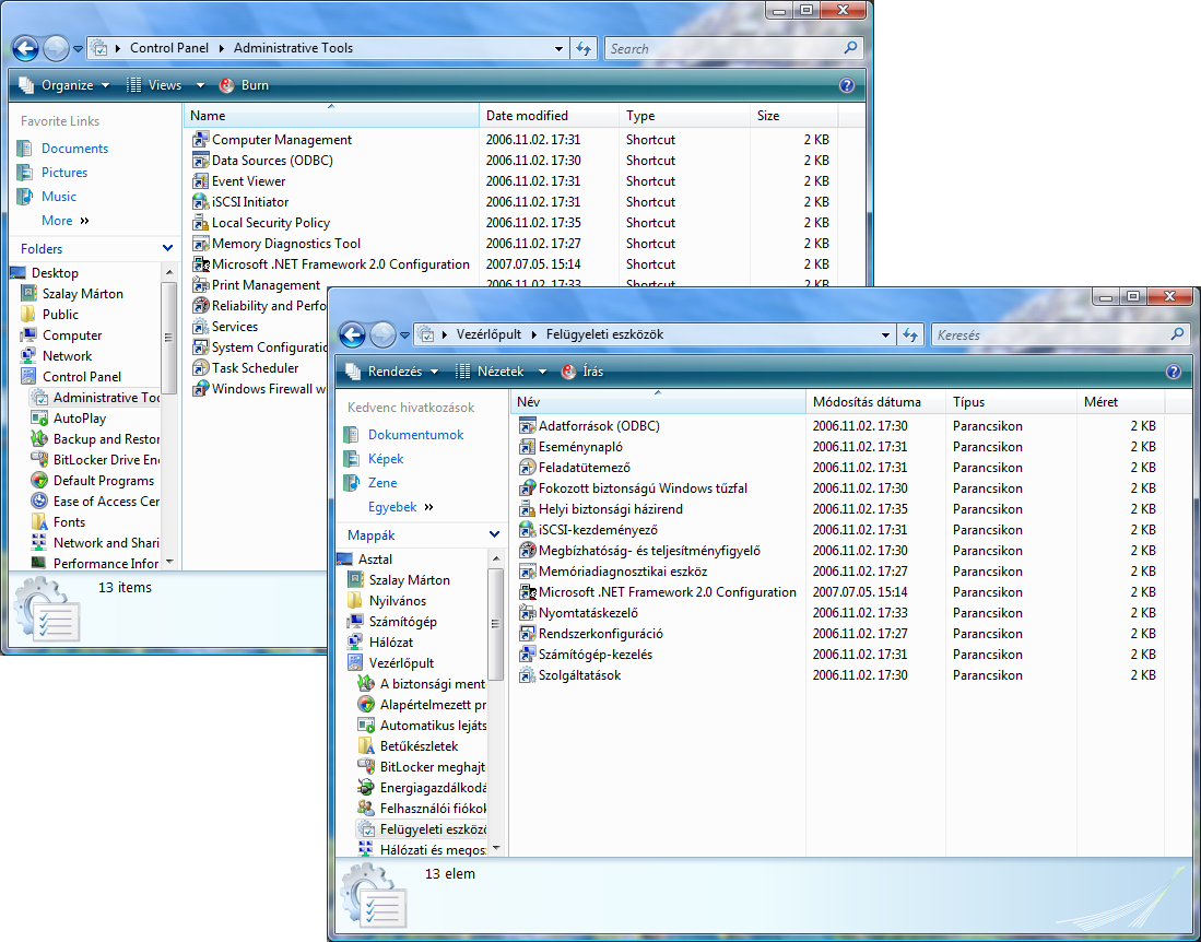 1. fejezet: A Windows Vista munkakörnyezete A felügyeleti konzolban működő programok sok szempontból egységesen jelennek meg a rendszerben, bár sokféle és igen szerteágazó feladatokat oldanak meg.