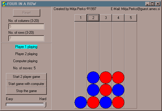 Játékok 181 Four in a row 1.0 Fusion http://fusion.zejn.