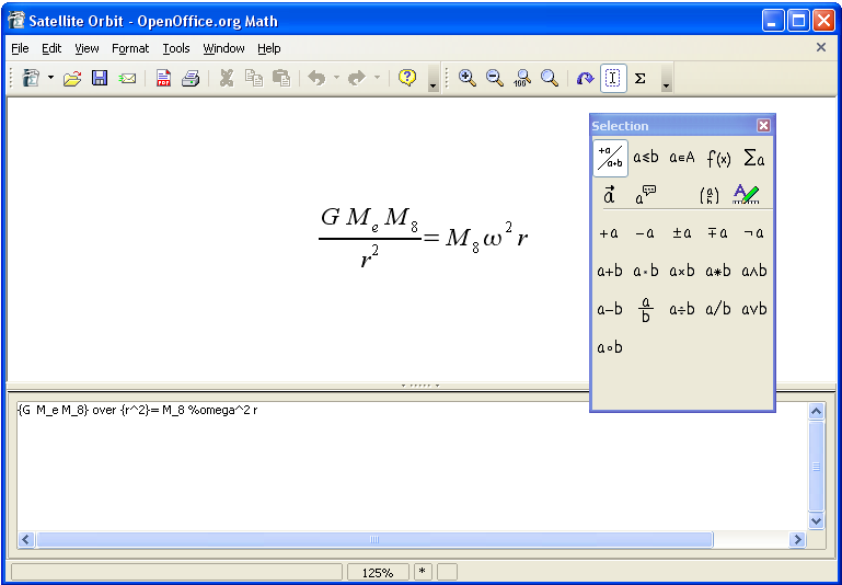 Egyéb 97 OpenOffice.org Math 2.2 Szabad szoftver OpenOffice.org http://hu.openoffice.org/math.