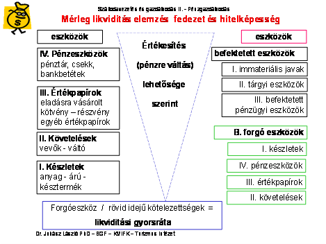 4. Likviditás vezetői döntései A likviditás, a fizetőképesség, amely két szinten jelenik meg az üzemeltetési likviditás, amely a szállítói, adózási és munkatársi kiadásokat foglalja magába.