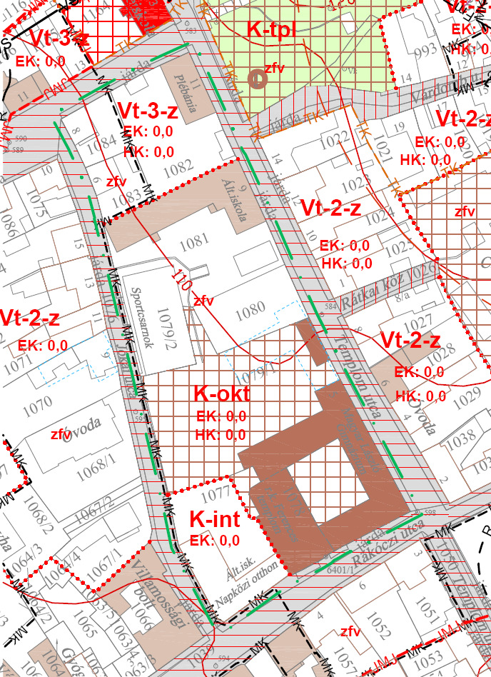 érintett terület határa Különleges területfelhasználási kategóriába tarto zó intézményterület B&H RÉGIÓ BT. 2012. február 10.