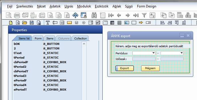 SAP Business One 18 6. ábra A megrajzolt formot XML formátumban menti el egy.srf fájlba. 3.