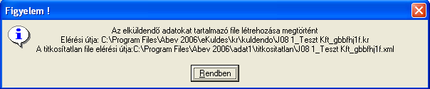 Ebben az esetben a program a fájl nevére hivatkozva,.xml kiterjesztéssel a hibákra vonatkozó üzenetet jelenít meg a hiba felfedése érdekében.