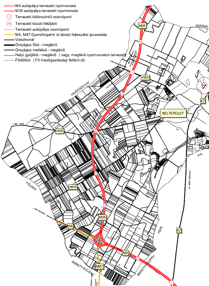 4816 Az M35 autópálya Derecske város településszerkezeti tervébe való beillesztésének